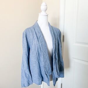 Lane Bryant blazer light jacket style piece let blue linen 18